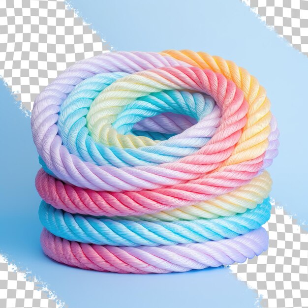 Coiling nylon rope for securing or drying objects transparent background