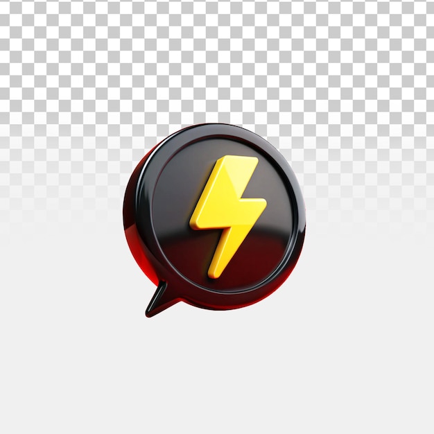Coin 3D electric icon isolated on transparent background