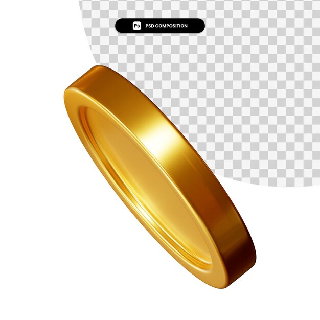 PSD 分離されたコイン3dレンダリング