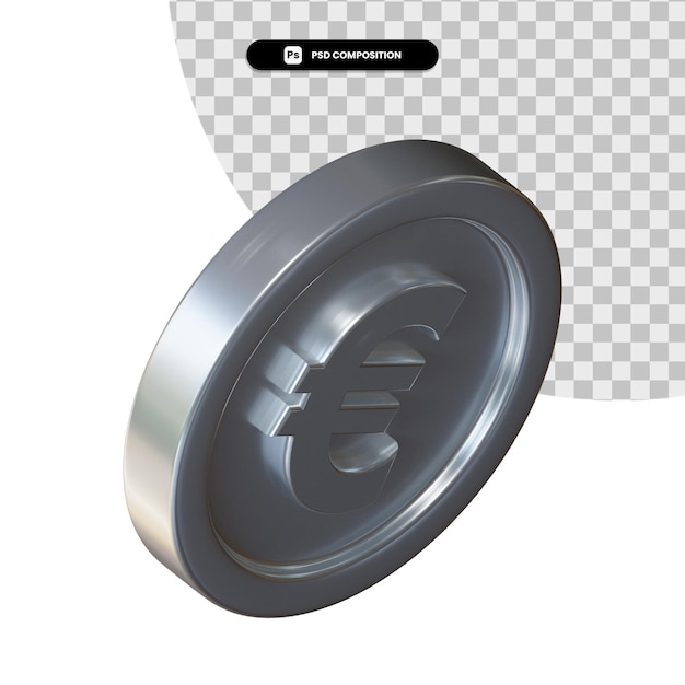 Coin 3d rendering isolated