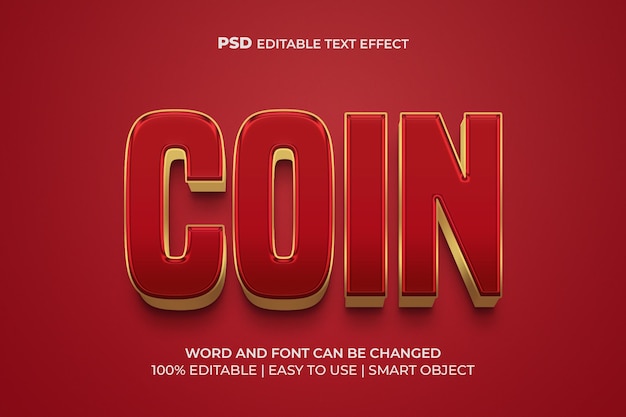 Coin 3d text effect