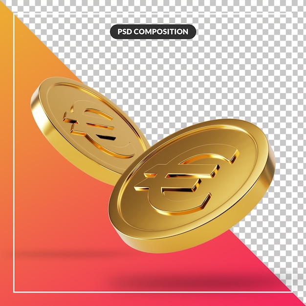 Coin 3d visual for composition isolated