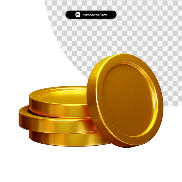coin 3d visual for composition isolated