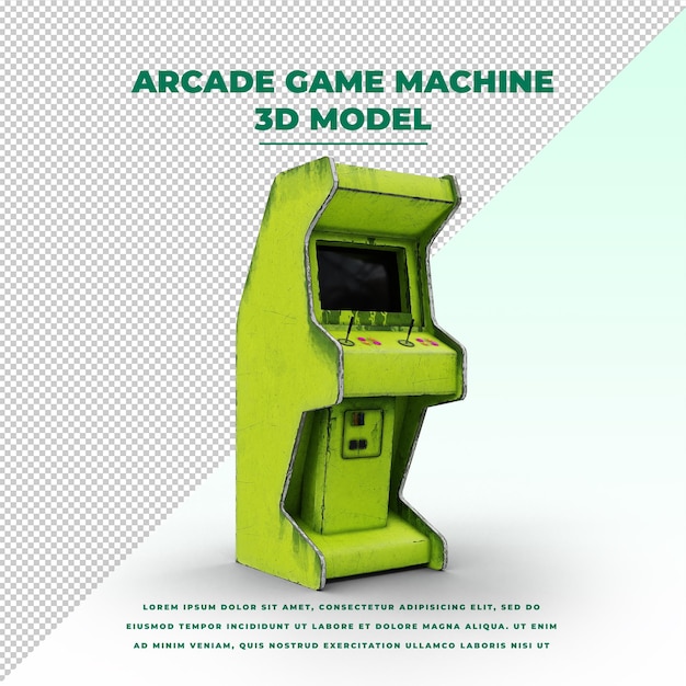 Macchina da gioco arcade verde neon a gettoni