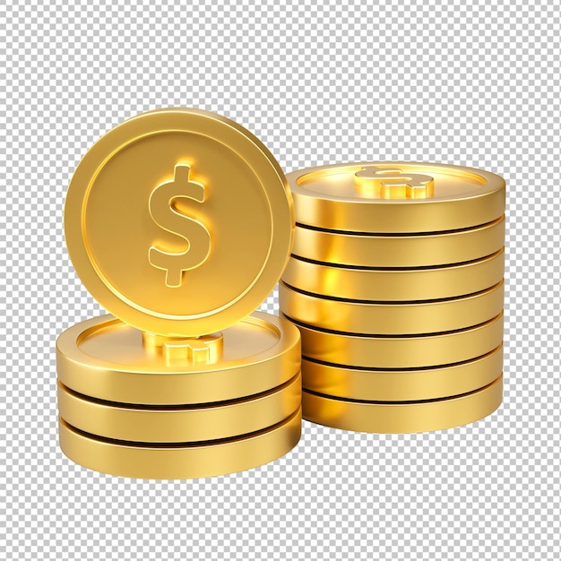 Coin stack 3d illustration