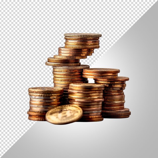 PSD coins on a transparent background