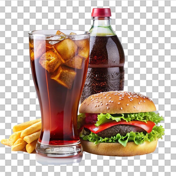 Coke food and drink isolated on transparent background