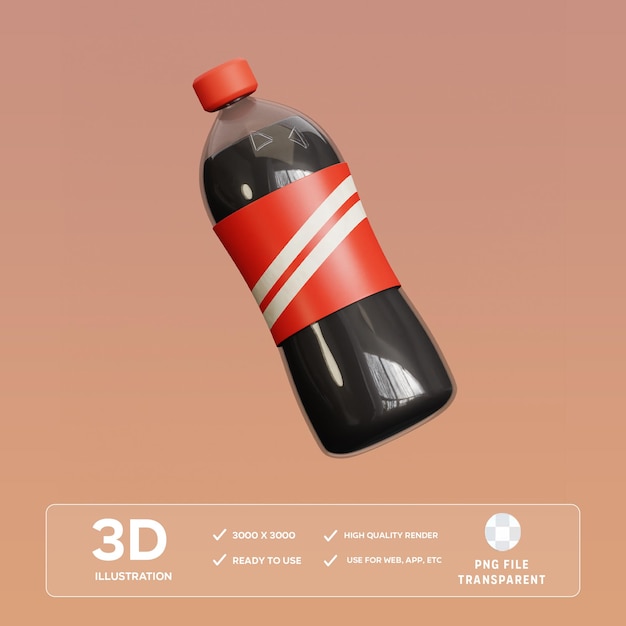 Cola Bottle 3D Illustration