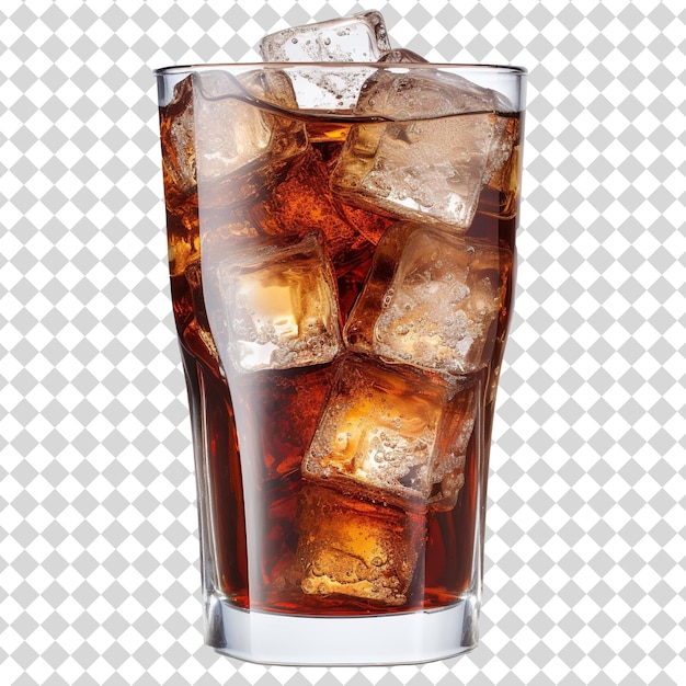 PSD cola drink glass isolated on transparent background psd file format