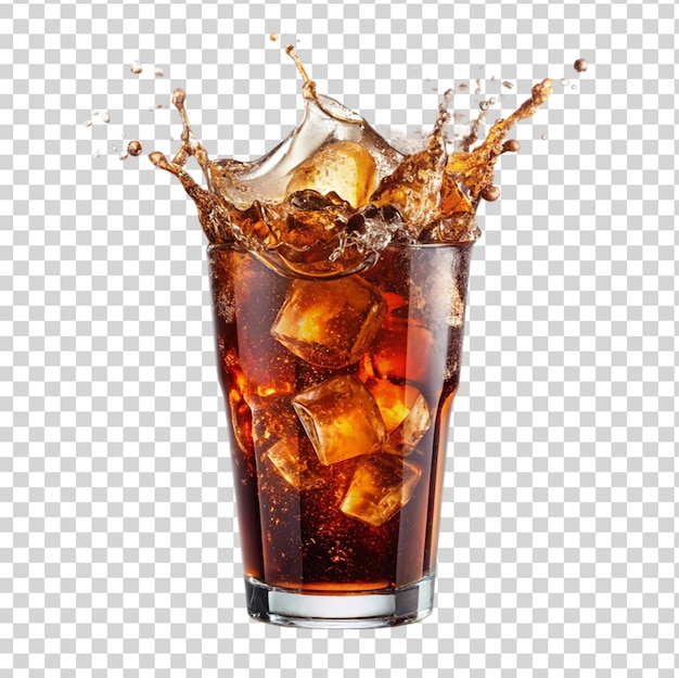 PSD 투명한 배경에 있는 콜라 음료