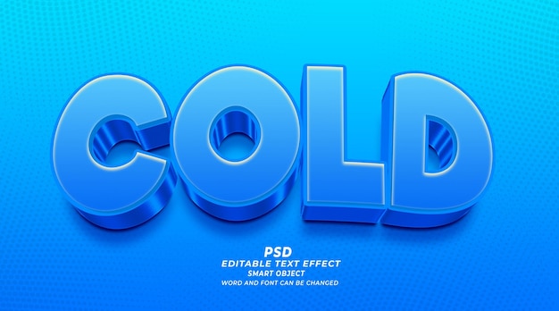 PSD cold 3d editable text effect photoshop template