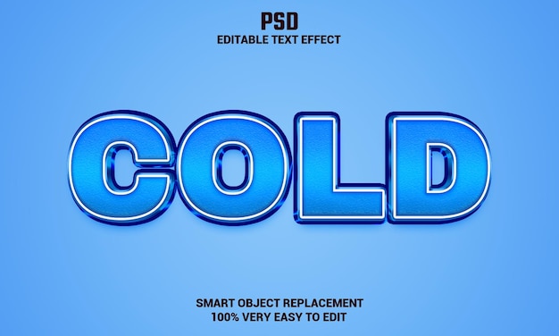 PSD cold 3d editable text effect with background premium psd