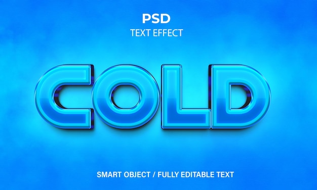 cold 3d style editable text effect template with background