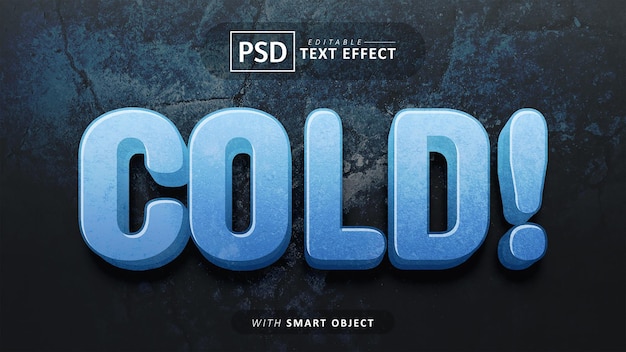 Cold 3d text effect editable