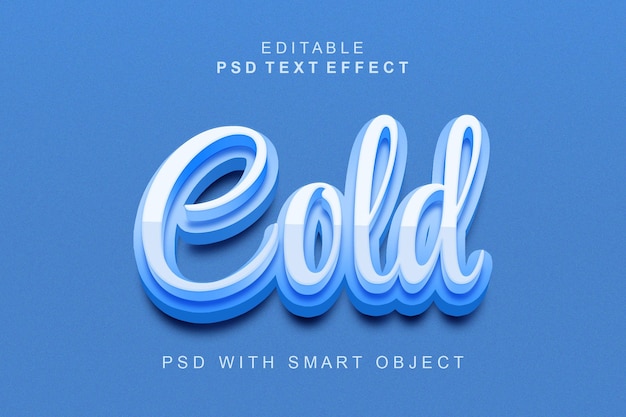 Cold 3d text effect template