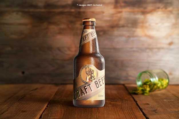 Cold Beer Bottle Mockup