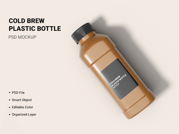 Cold brew bottle mockup isolated