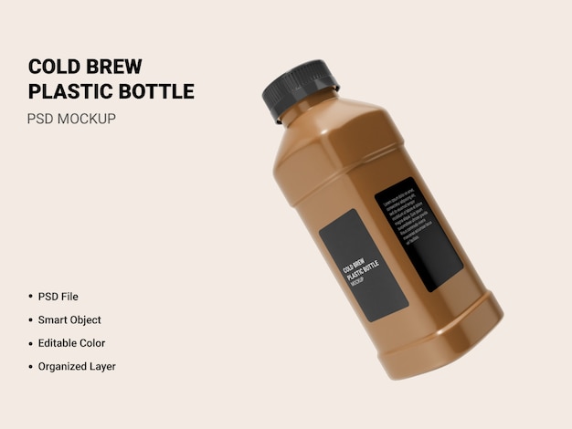 PSD cold brew bottle mockup isolated