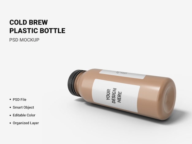 Cold brew bottiglia di plastica mockup isolato