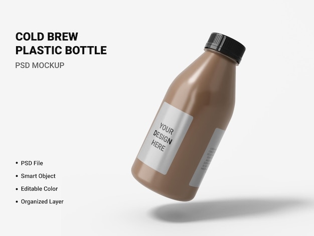 Cold brew bottiglia di plastica mockup isolato