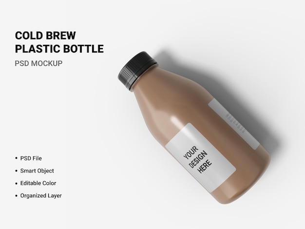 PSD cold brew bottiglia di plastica mockup isolato