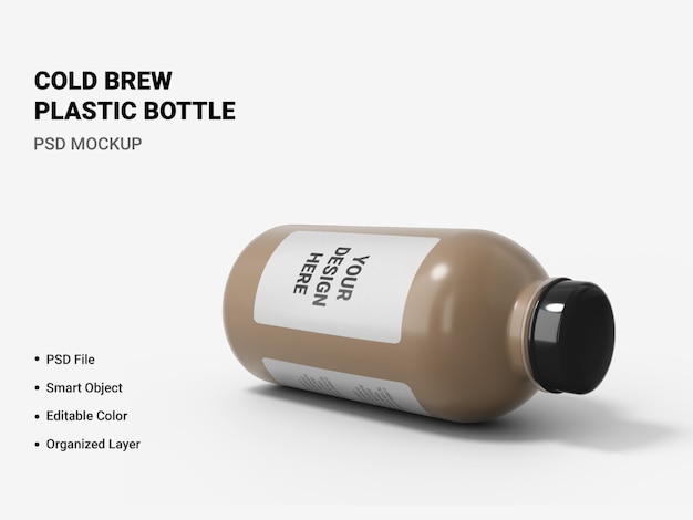 Cold Brew Plastic fles Mockup geïsoleerd