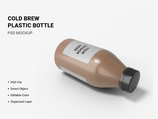 Cold brew plastic fles mockup geïsoleerd