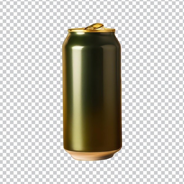 cold can of beer on isolated on transparent background