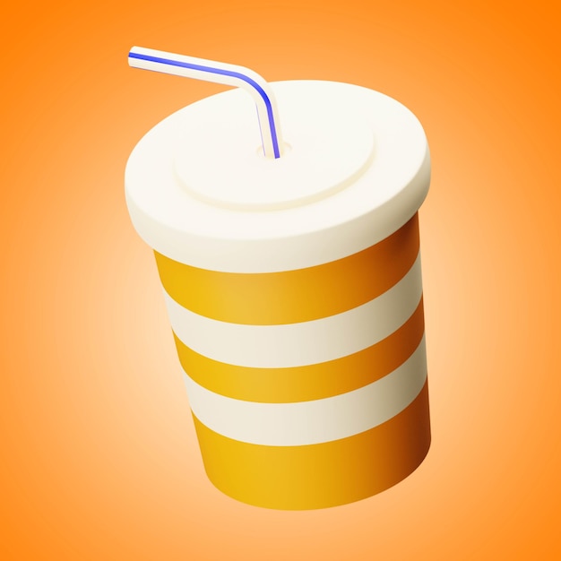 Cold drink 3d icon illustration