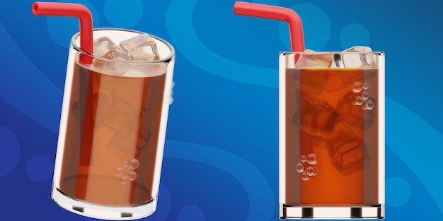 PSD cold drink 3d illustration