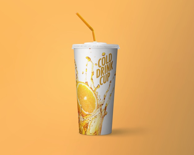 Cold drink cup mockup