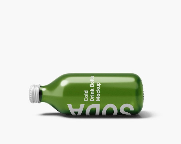 Cold drink glass bottle mockup