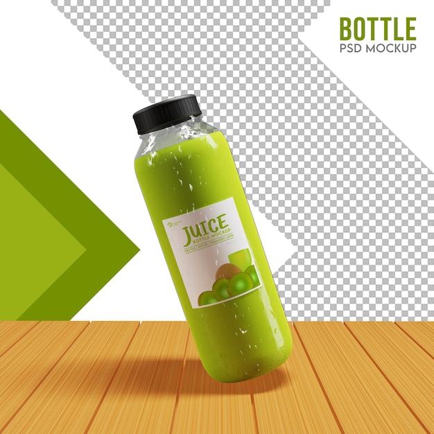 Cold fresh juice bottle mockup