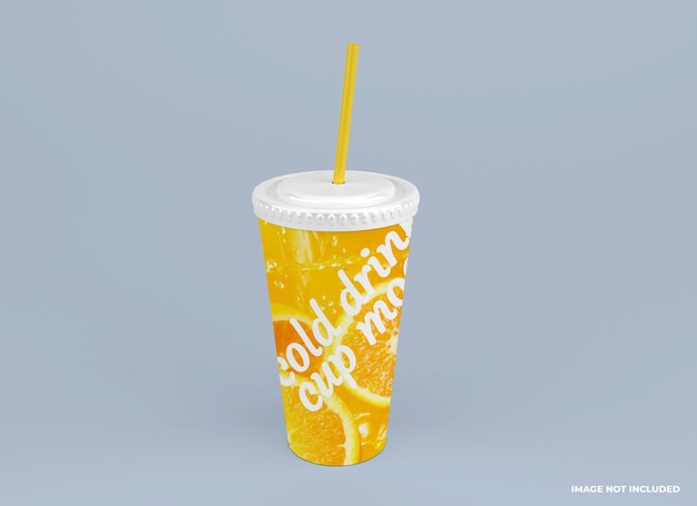 PSD cold juice drink cup mockup template