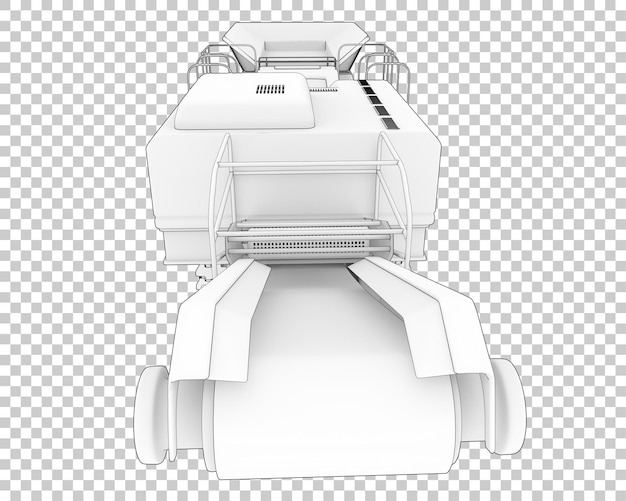 PSD cold planer on transparent background 3d rendering illustration