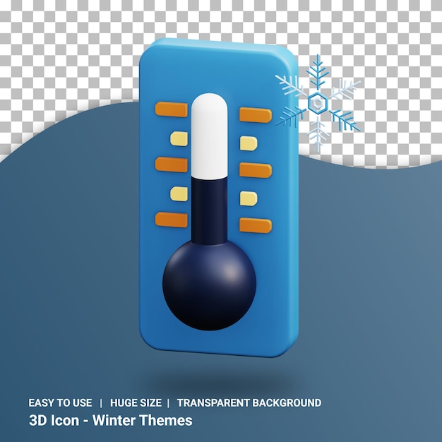 PSD illustrazione 3d a bassa temperatura con sfondo trasparente