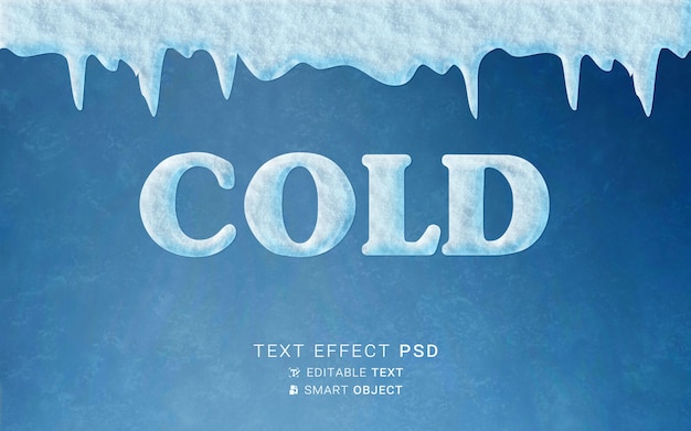 PSD Дизайн с эффектом холодного текста