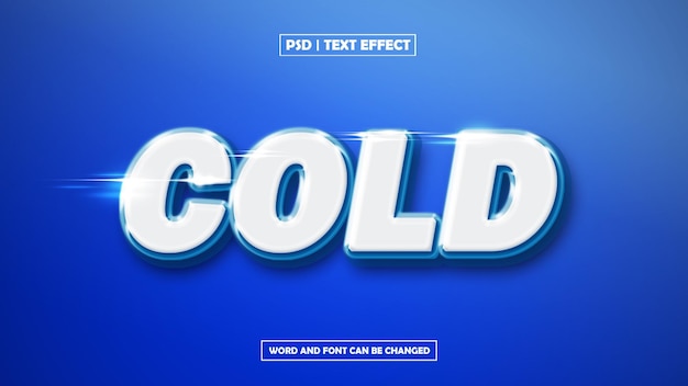 cold text effect on blue background
