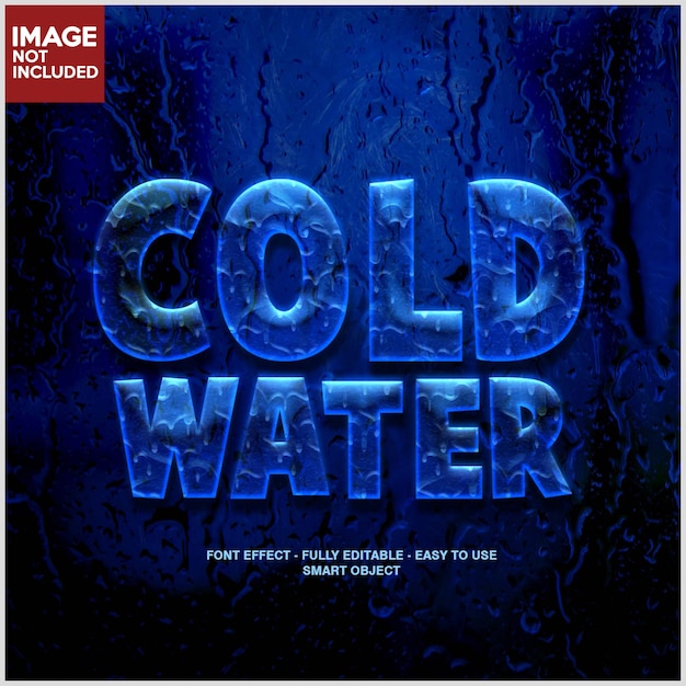 PSD cold water ice 3d font effect