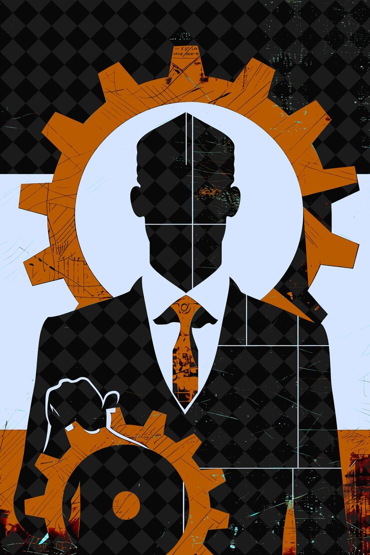 PSD collaborative presidential candidate portrait with a red gea flat illustration election campaign