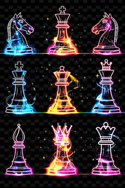 A collage of a chess board with a picture of a king