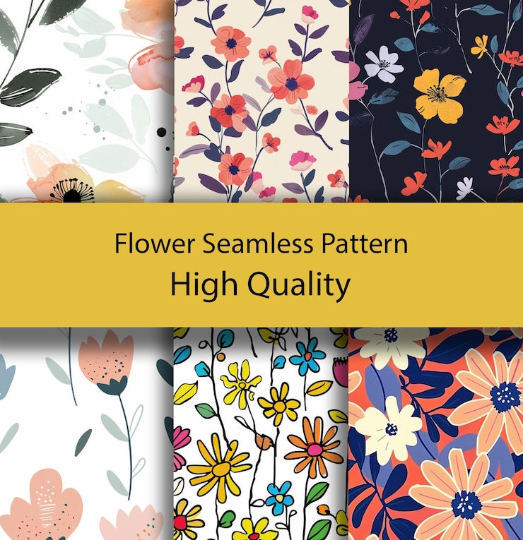 PSD a collage of floral patterns including a flower pattern floral background