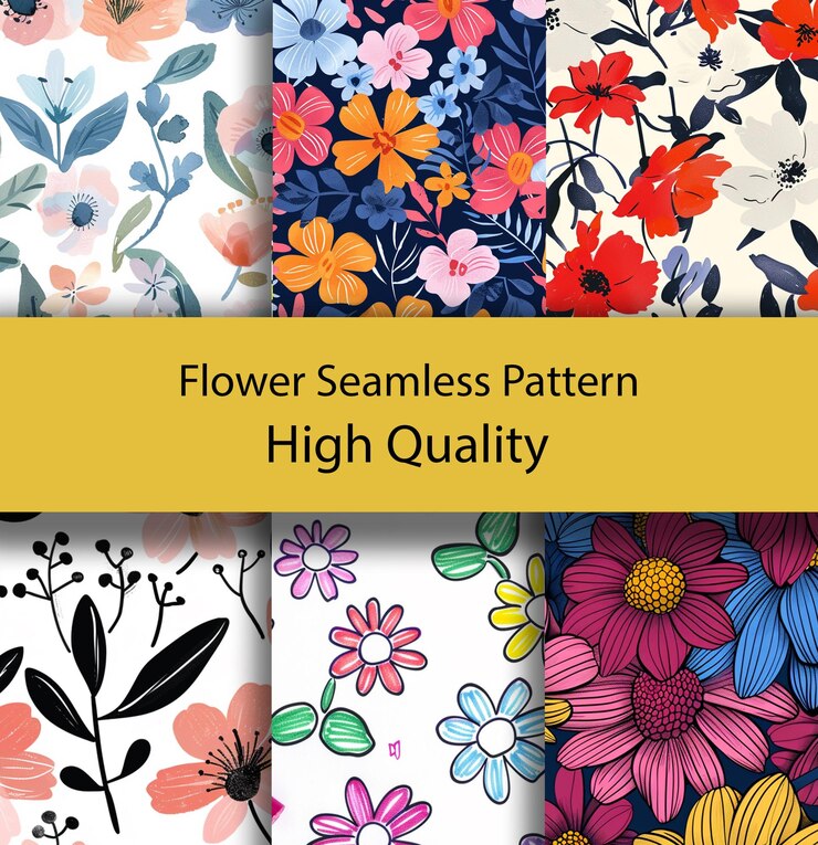 PSD a collage of floral patterns including a flower pattern floral background