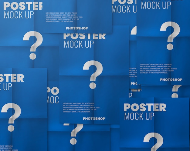 PSD collage fold paper mockup