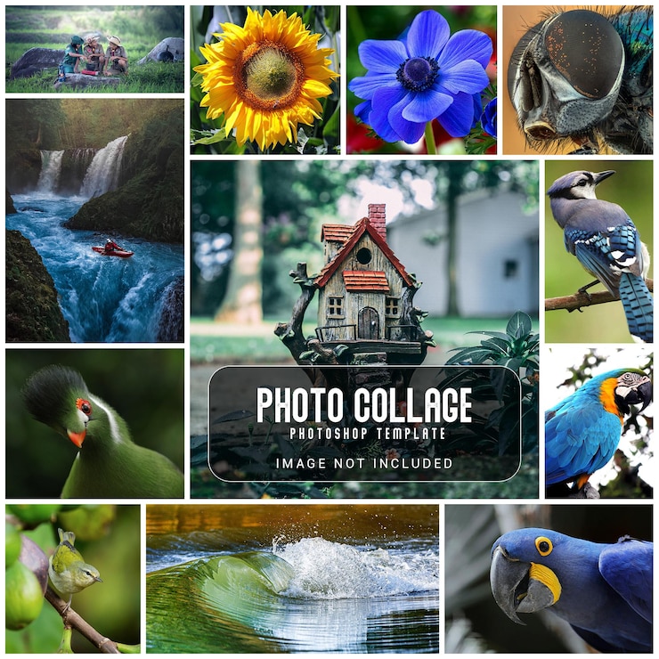 PSD шаблон фотоэффекта коллажа