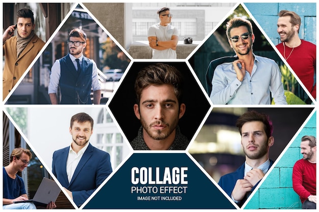 Collage polygon photo template