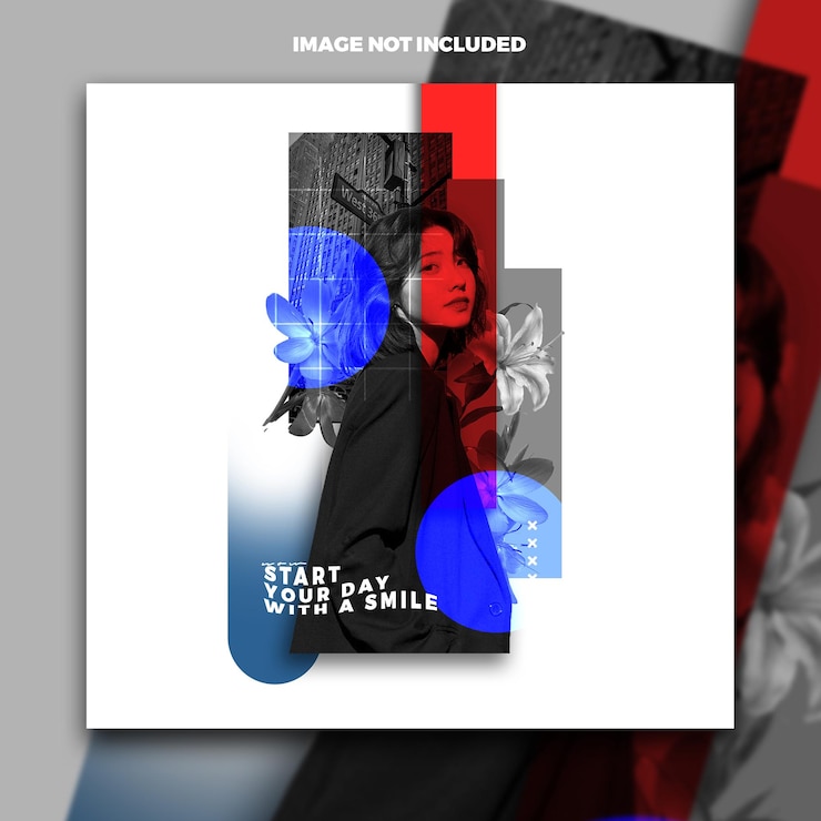 PSD collage trend latest social media template design