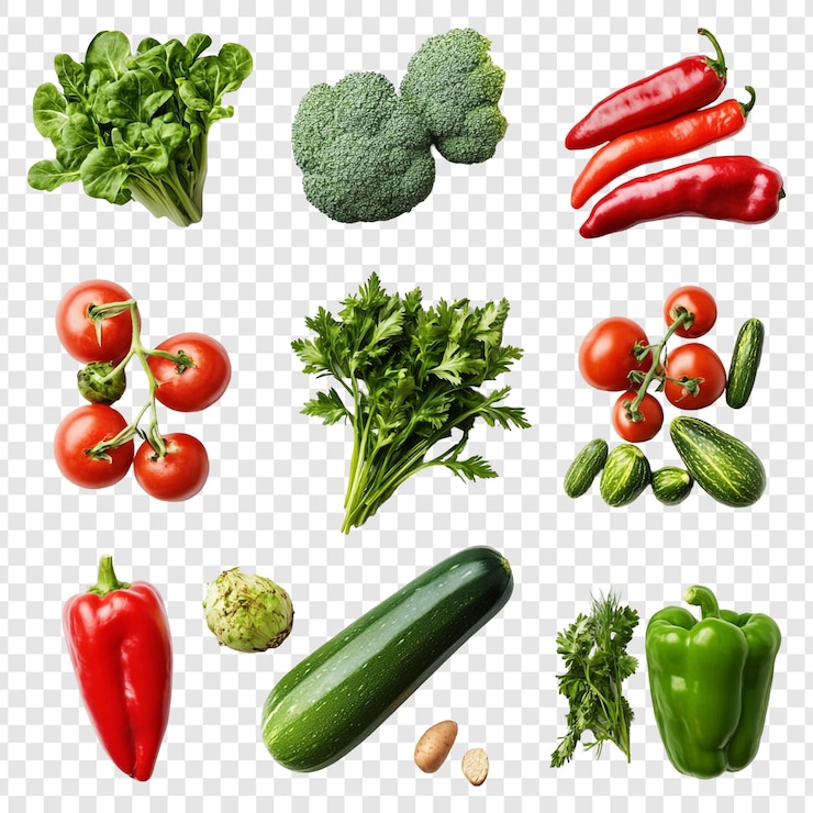 PSD collage ze świeżych warzyw