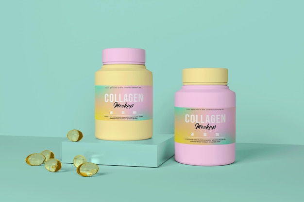 PSD collagen bottle mockups