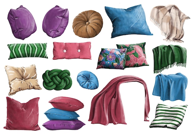 Collectie kussens en kistjes